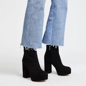 Sam Edelman Women's Black Suede Azra Chunky Bootie Size 9